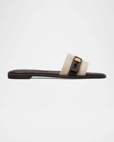 Tory Burch Beige Cotton Ovine Leather Rubber Thermoplastic Polyurethane Sandals In Neutral