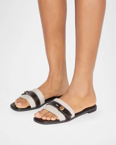 Tory Burch Beige Cotton Ovine Leather Rubber Thermoplastic Polyurethane Sandals In Neutral
