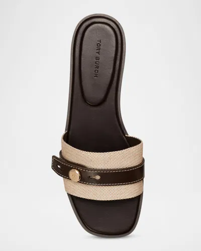 Tory Burch Beige Cotton Ovine Leather Rubber Thermoplastic Polyurethane Sandals In Neutral
