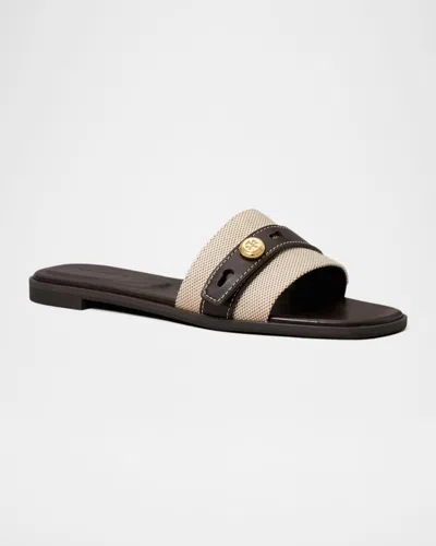 Tory Burch Beige Cotton Ovine Leather Rubber Thermoplastic Polyurethane Sandals In Neutral