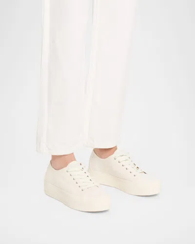 Veronica Beard Truett Platform Canvas Sneakers In Neutral