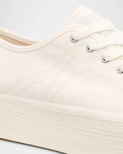 Veronica Beard Truett Platform Canvas Sneakers In Neutral