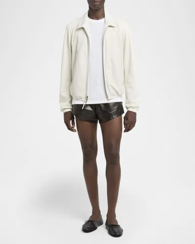 Tom Ford White Crewneck T-shirt With Logo Embroidery On The Front And Perforated Design In Cotton Man In White