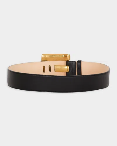 Balmain Anthem Leather Belt In Black