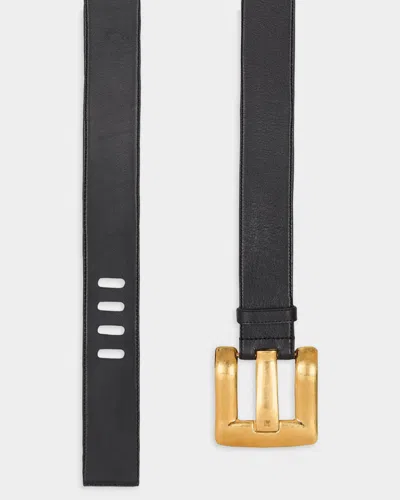 Balmain Anthem Leather Belt In Black