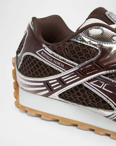 Bottega Veneta Men Fondant And Silver Technical Fabric And Mesh Orbit Sneakers In Multi