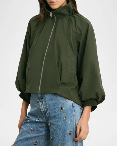 Veronica Beard Circe Faille Bubble Jacket In Green