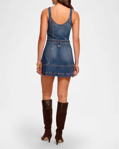 Ramy Brook Karla Scoop Neck Denim Mini Dress In Blue
