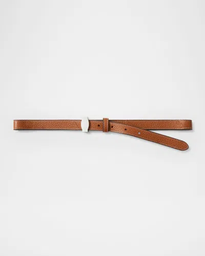 Veronica Beard Dash Leather Belt In Brown