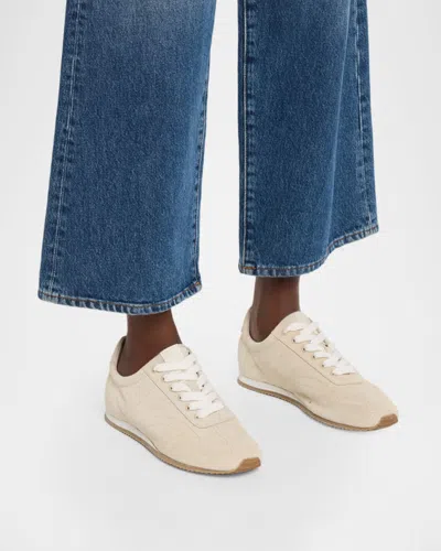 Totême Flex Suede Sneakers Stone In Multi