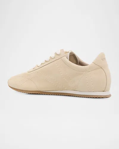 Totême Flex Suede Sneakers Stone In Multi