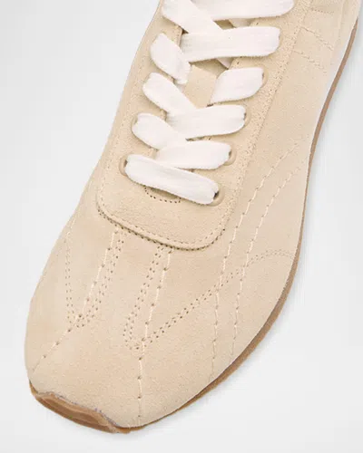 Totême Flex Suede Sneakers Stone In Multi
