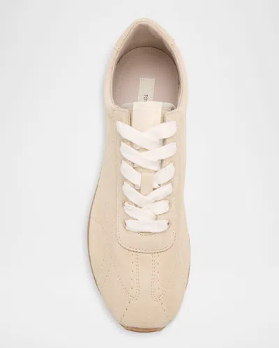 Totême Flex Suede Sneakers Stone In Multi