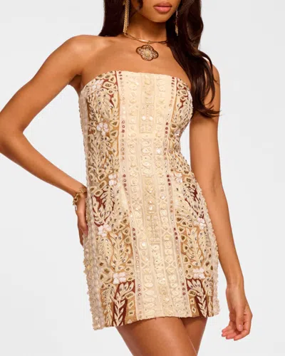 Ramy Brook Doris Strapless Beaded Mini Dress In Multi