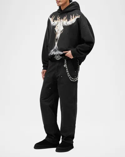 Represent Stylish Stained Sweater For Men In Black