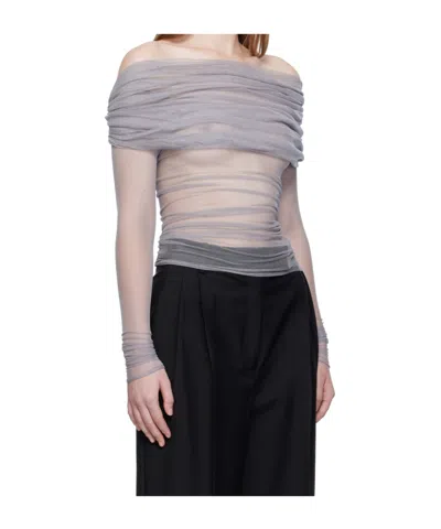 Christopher Esber Veiled Top In Gray