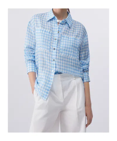 Liu •jo Gingham-check Shirt In Blue