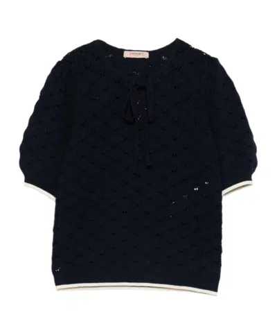 Twinset Sweaters Blue Night In Blue