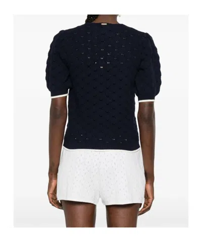 Twinset Sweaters Blue Night In Blue
