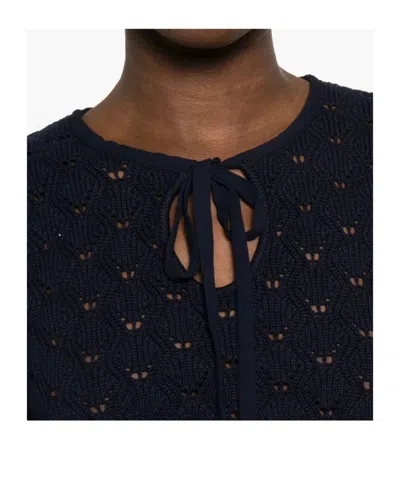 Twinset Sweaters Blue Night In Blue