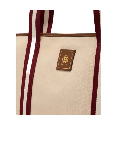 Bally Striped-panel Top Handle Bag In Brown