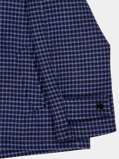 Marni Buttoned Checked Jacket In Blue