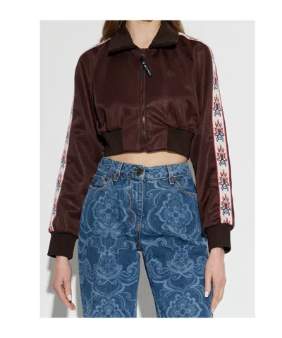 Etro Cropped Sweatshirt In Brown