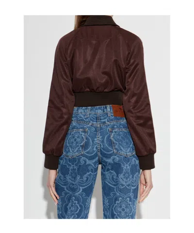 Etro Cropped Sweatshirt In Brown