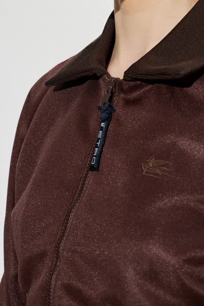 Etro Cropped Sweatshirt In Brown