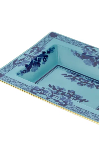 Ginori 1735 Iris Rectangular Vide Poche In Blue