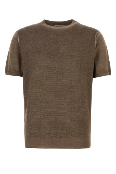 Canali Knitted T-shirt In Brown