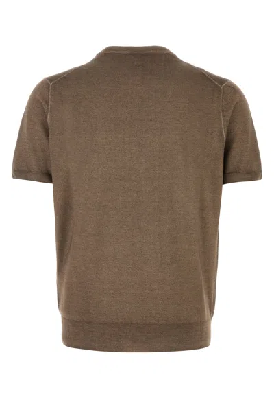 Canali Knitted T-shirt In Brown