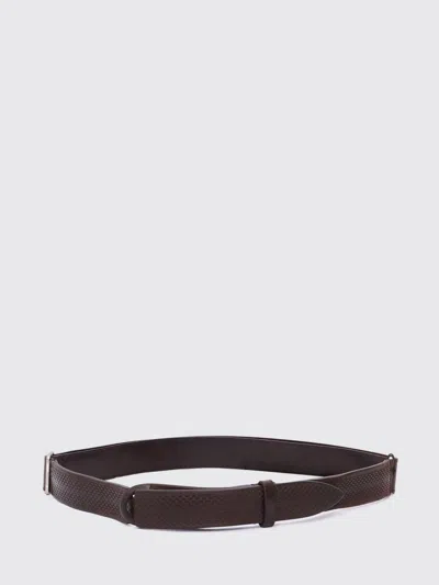 Orciani Textured Leather Belt In Burgundy