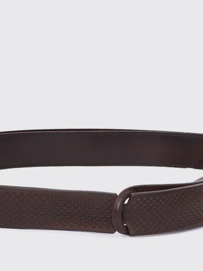 Orciani Textured Leather Belt In Burgundy
