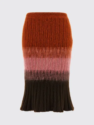 Fendi Gradient Mohair And Wool High-waisted Midi Skirt Clothing In Multi