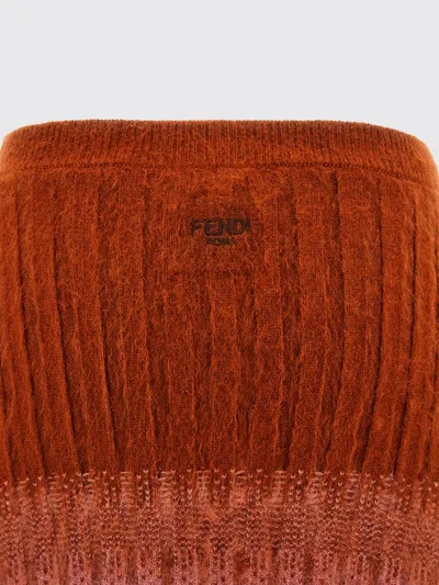 Fendi Gradient Mohair And Wool High-waisted Midi Skirt Clothing In Multi
