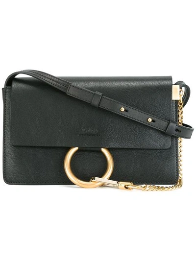 Chloé Faye Small Leather Shoulder Bag, Black