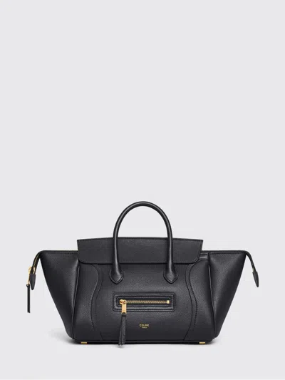 Celine Small New Luggage In Supple Shiny Lambskin In Black