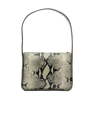 Khaite Small Lori Python Print Leather Shoulder Bag In Animal Print