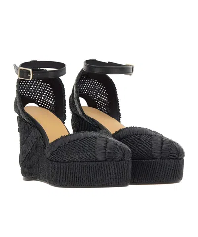 Castaã±er Charmie Ankle-strap Platform Espadrilles In Black