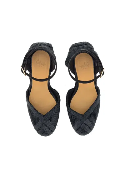 Castaã±er Charmie Ankle-strap Platform Espadrilles In Black