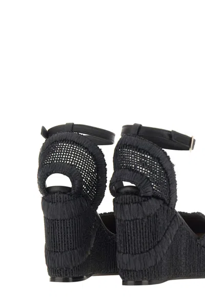 Castaã±er Charmie Ankle-strap Platform Espadrilles In Black