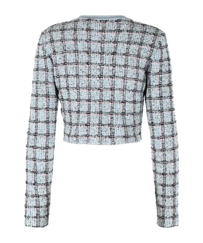 Self-portrait Checked Cropped Blazer In Multi