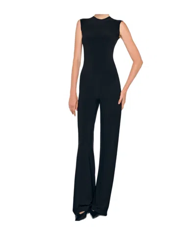 Norma Kamali Stretch Fabric Jumpsuit In Black