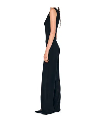 Norma Kamali Stretch Fabric Jumpsuit In Black