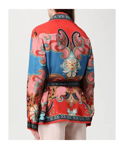 Etro Paisley Printed Belted Jacket In Multi