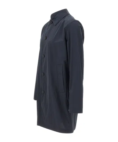 Woolrich Button Front Coat In Blue