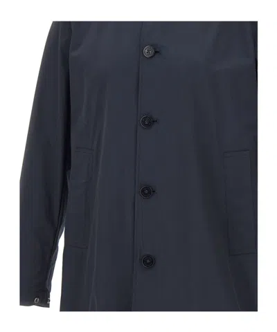 Woolrich Button Front Coat In Blue