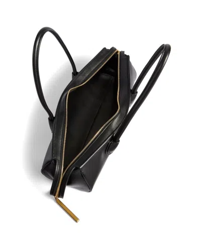 Khaite Donna Tubular Leather Shoulder Bag In Black