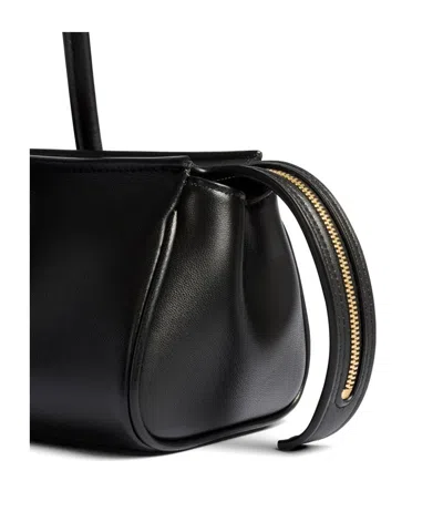 Khaite Donna Tubular Leather Shoulder Bag In Black